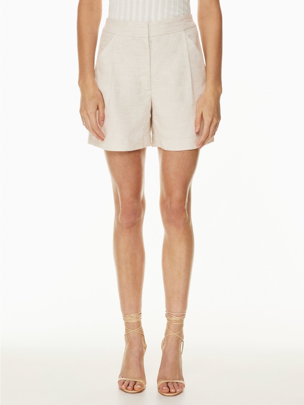 Aritzia Wilfred Fable Linen Blend Mid-Thigh Short
